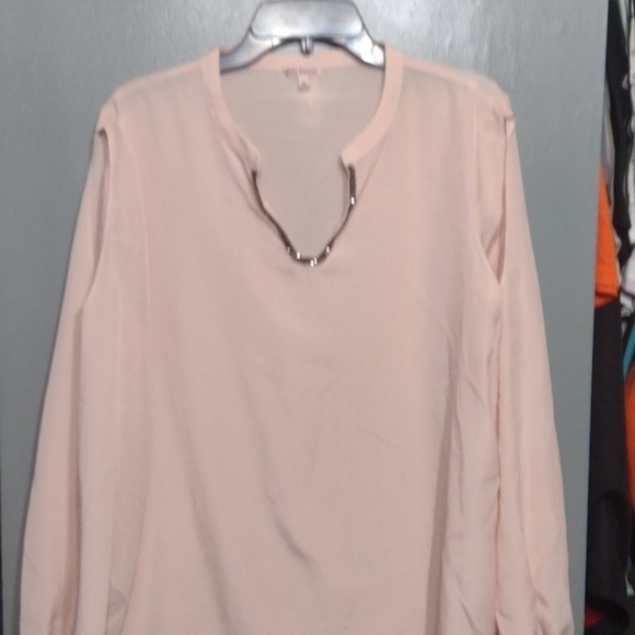 Juicy Couture Tops - Juicy Couture | Pink Rhinestone Satin Embellished U Neck Cold Shoulder Top XL